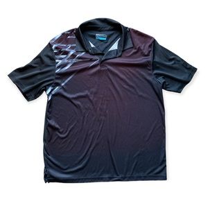 PGA Tour Red & Black Ombré Golf Short Sleeved Polo XL